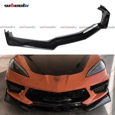 Gloss Black Front Bumper Lip Spoiler For Corvette C8 2020-2024 2025 5VM Style US