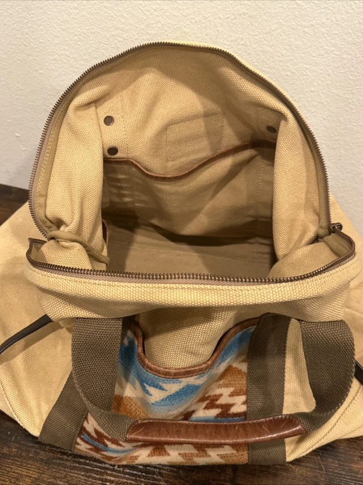 Vintage Pendleton Southwestern Canvas Pagosa Weekender Duffle Bag 20x12 No Strap - Image 4 of 4