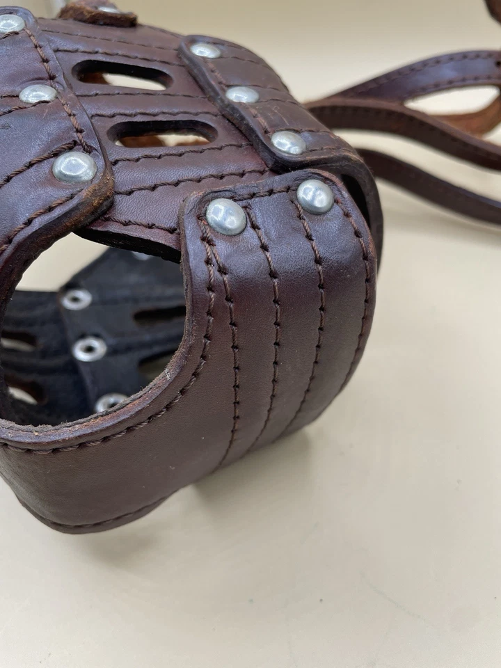 Leather Basket Muzzle For Dogs Am. Staff Large Dog - Image 2 of 4