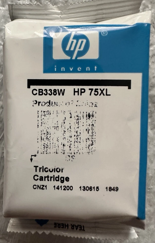 LOTE DE 2 CARTUCHOS DE TINTA HP 74XL NEGRO 75XL TRI COLOR CB336W CB338W NUEVOS/SELLADOS Foto 2 de 3