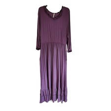 Celeste 3XL Lavender Ruffle Trim Tiered Midi ...