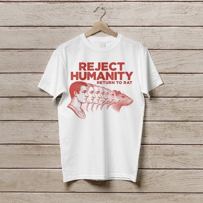 Vintage Reject Humanity Rat Shirt, Quirky Humor T-Shirt