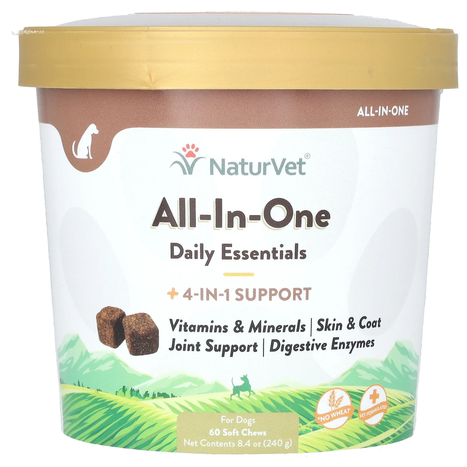 NaturVet All-In-One 4-In-1 Support 60 Soft Chews 8 4 oz  240 g Wheat-Free