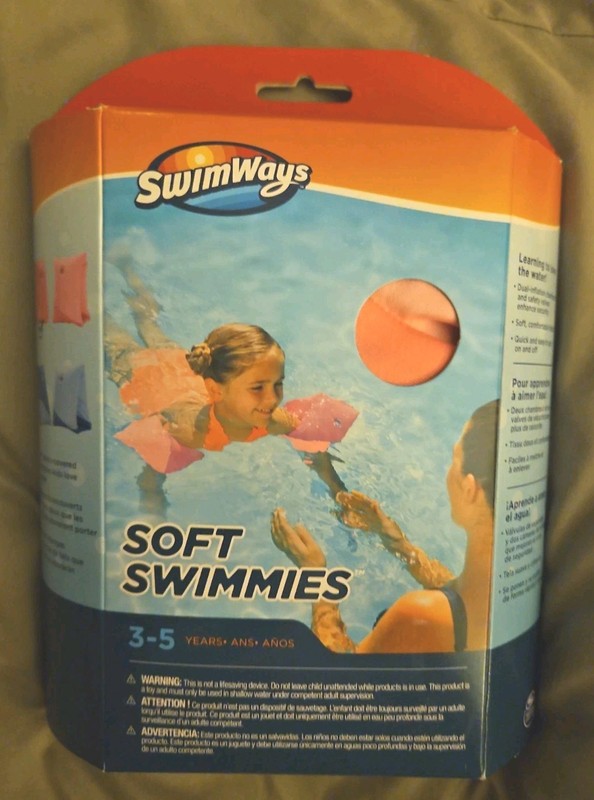 SwimWays Swimmies Pink Swim Arm Floats For Kids Soft Fabric Ages 3-5 NEW
