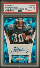 2024 PANINI PRIZM FLASHBACK AUTO BLUE ICE #FBABML BRIAN MITCHELL 14/99 PSA 10