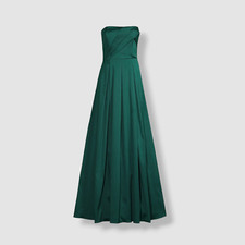 $595 Aidan BY Aidan Mattox Womens Green Pleated Strapless Gown Dress Size 2