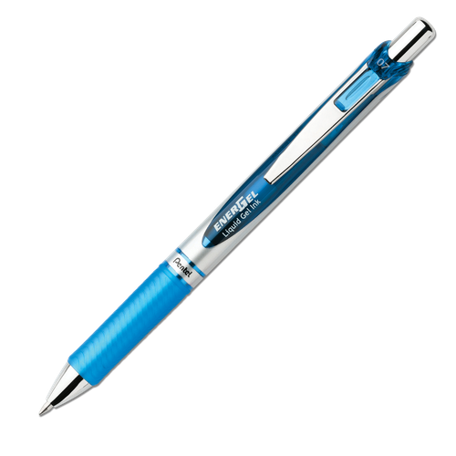 BL77S Pentel EnerGel Deluxe RTX Liquid Gel Pen, 0.7mm, Sky Blue Ink