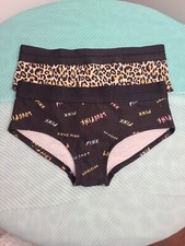 NWT VS PINK 2pk Cotton Logo Hipster Panties Size Sm