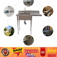 Commercial Utility 39" Stainless Steel Sink Basin for Outdoor/Laundry indoor NEW