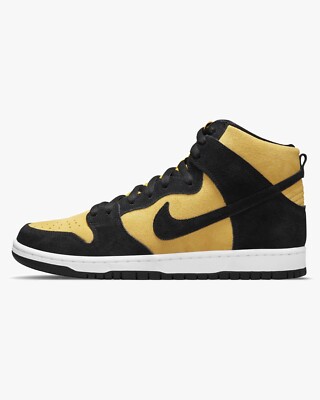RARE !! Size M 11 / W 12.5- Nike SB Dunk High Pro Black/Varsity Maize