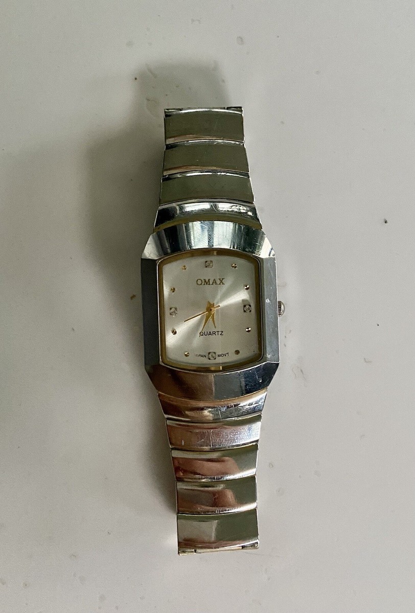 OMAX Armbanduhr Uhr Damen Herren Edelstahl Silber