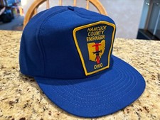 Vintage HANCOCK COUNTY ENGINEERS Insulated Snap Back Truckers Hat Made in USA