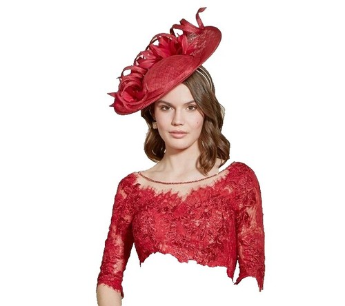 Ashro Hat Church Fascinator Womens White Rhinestone Trim  display picture 1