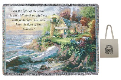 Guardian Of The Sea Inspirational Throw Blanket 50'' x 60''and Angel Tote NWT