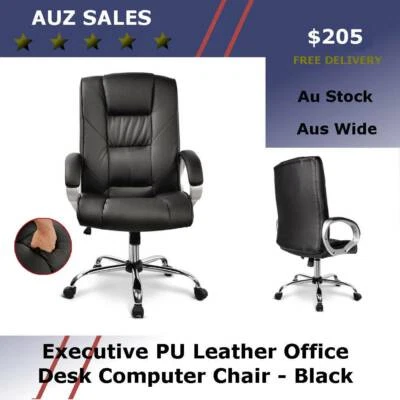 Executive Pu Leather Office Desk Computer Chair Black Pu Leather Office Desk Computer Chair