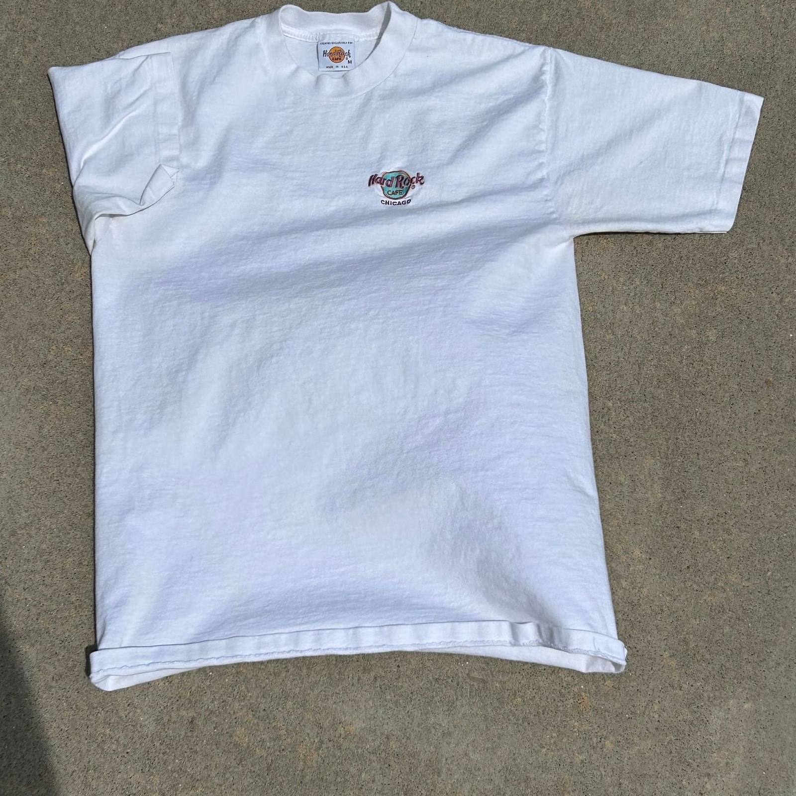 ALTRA T shirt bianca vintage anni 90 punto singolo Hard Rock Cafe Chicago