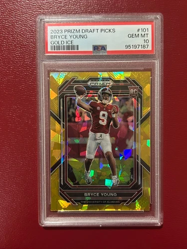 2023 Panini Prizm Draft Picks - Bryce Young #101 Gold Ice Prizm (RC) PSA 10 GEM