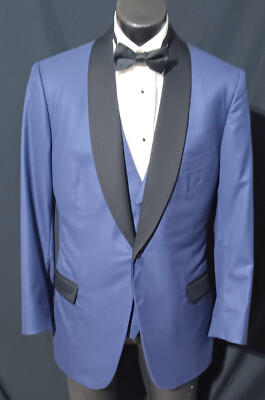 David August Tuxedo, Dinner Jacket 44R Matching Vest 2 Vents Surgeon Cuffs 44R