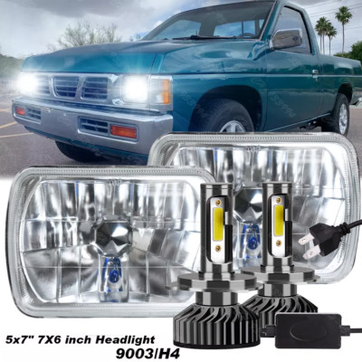 For Nissan Pickup Hardbody D21 NX Pair 7X6'' LED Headlights High Low Beam DRL