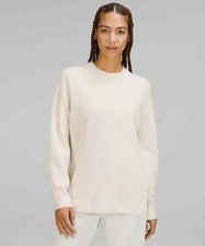 Lululemon Merino Wool-Blend Ribbed Crewneck Sweater White Opal Size 6