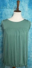 LOFT Top Women's Size XS Green Stretch Drawstring Short Sleeve Shirt Tunic
