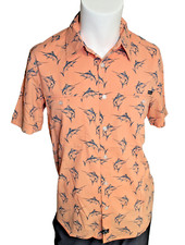 Salt Life Mariners Performance Woven Fishing UV 30 Orange Adult L Live Salty NWT