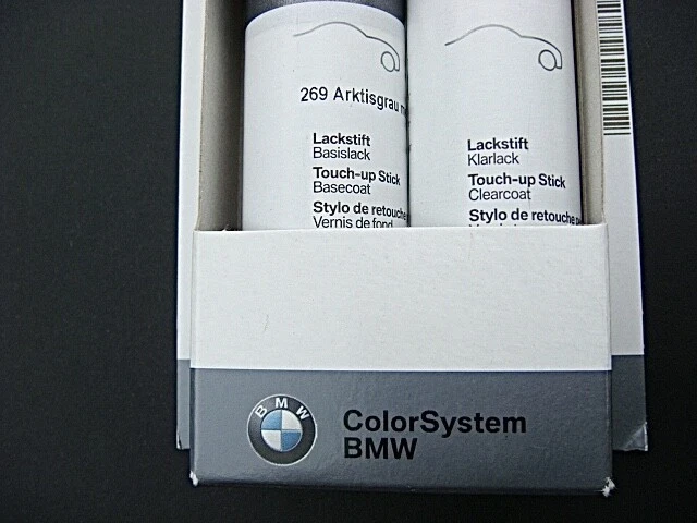 Farbe + Klarlack Lackstift Set 2x12 ml Original BMW Arktisgrau met Neu 269 - Bild 3 von 4