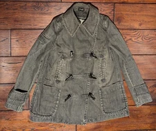 Le Ciel Bleu Women's Black Denim Jacket w/ Zippered Vest Lining Size 38 (M)