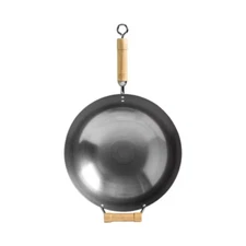 14 In. Silver Carbon Steel Non-Stick round Bottom Wok