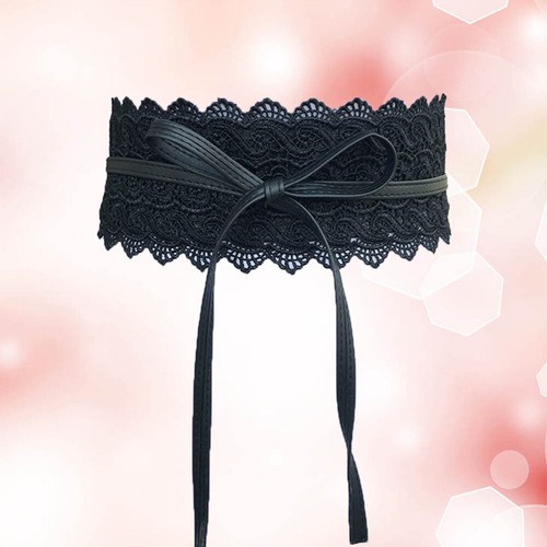 Cintura donna pizzo vita morbida larga cinch corsetto cintura abiti accessori - Foto 25 di 53