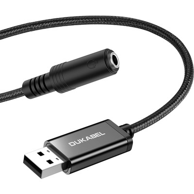 Leichter USB Audioadapter für CTIA Headsets - Effizient und tragbar in Schwarz