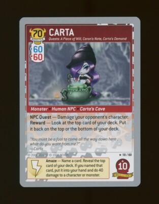 Maplestory iTCG NPC Heroes - CARTA 18/60 Rare Monster Card - WOTC 2008