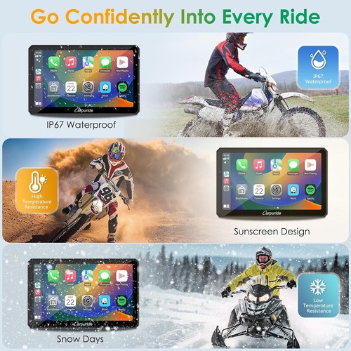 Carpuride W712D Carplay Android Auto Touchscreen Wireless Moto Stereo Waterproof - Picture 7 of 9