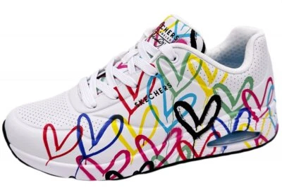 Skechers Sneaker UNO Spread The Love Weiß Herzen 155507 WMLT