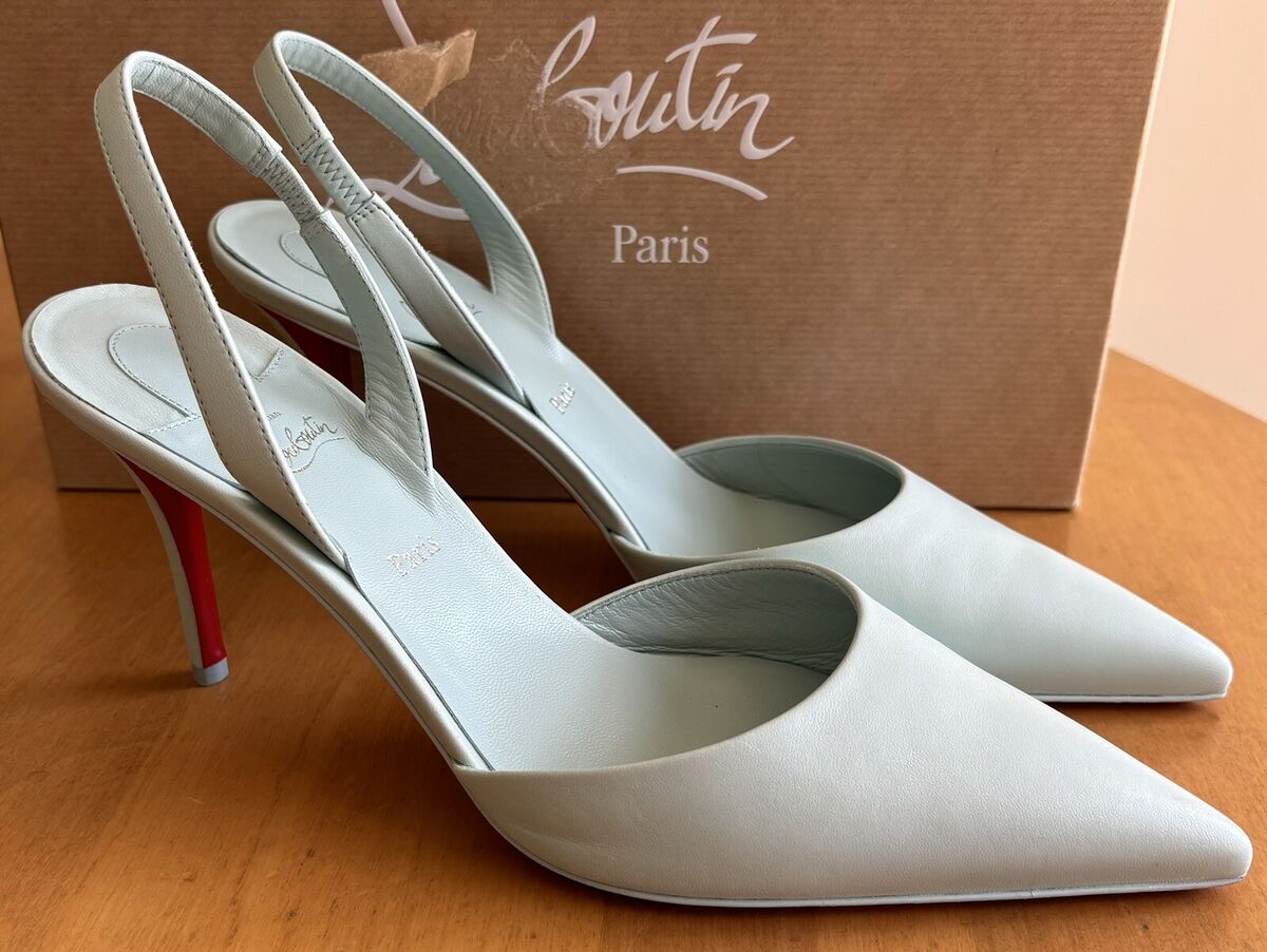 Christian Louboutin APOSTROPHA Blue SLING 80 Slingback Heels Christian Louboutin APOSTROPHA Blue SLING 80 Slingback Heels