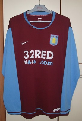 Aston Villa 2007 2008 Home Football shirt Jersey Nike long sleeve