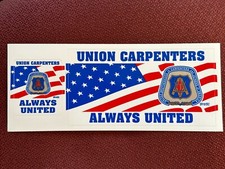 UBC "UNION CARPENTERS ALWAYS UNITED" (2 on 1) VINYL DECALS *Union Made In USA*