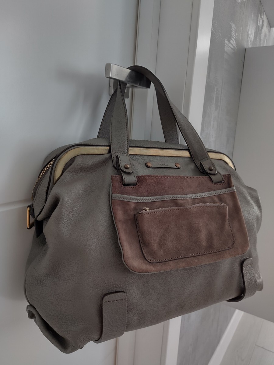 Chloe Buffalo Leather Frame Doctor Boston Bag Bowler Shoulder