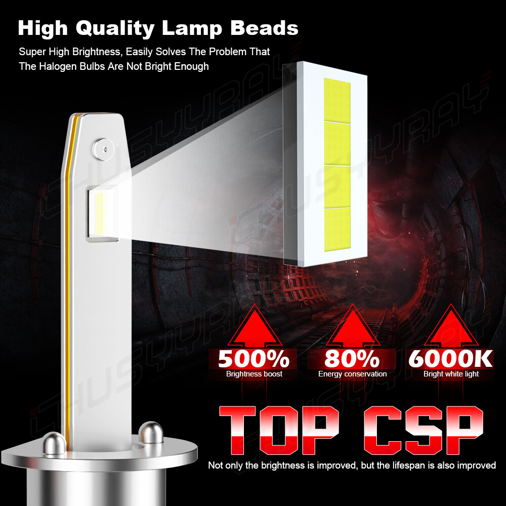 For Honda Accord MK7 0308 2x H1 LED Car Headlight Bulbs Kit High Beam