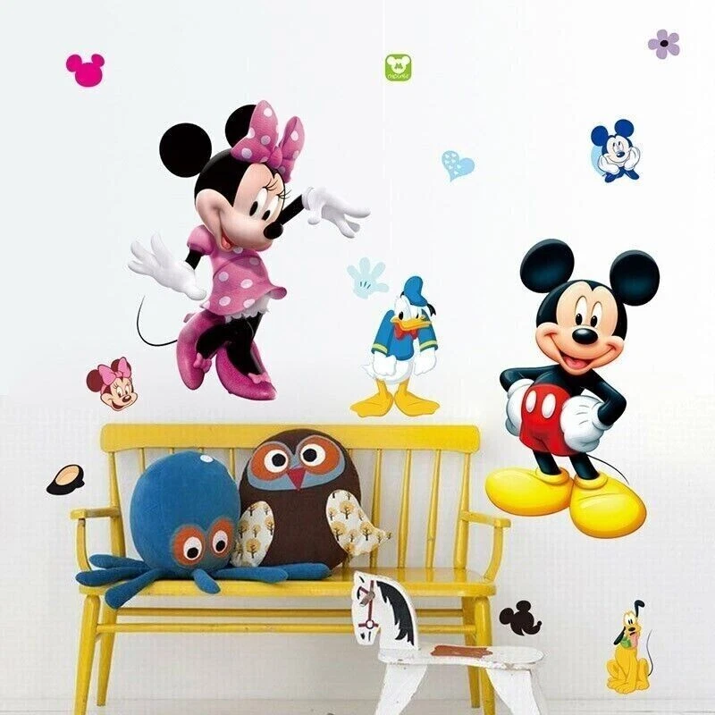 Calcomanía de pared de dibujos animados de Mickey Minnie Mouse para niños niños niños niñas habitación infantil Foto 4 de 4