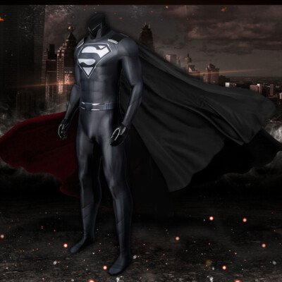 Superman Clark Kent Kostüm Cosplay schwarzer Anzug Krise auf unendlichen Erden