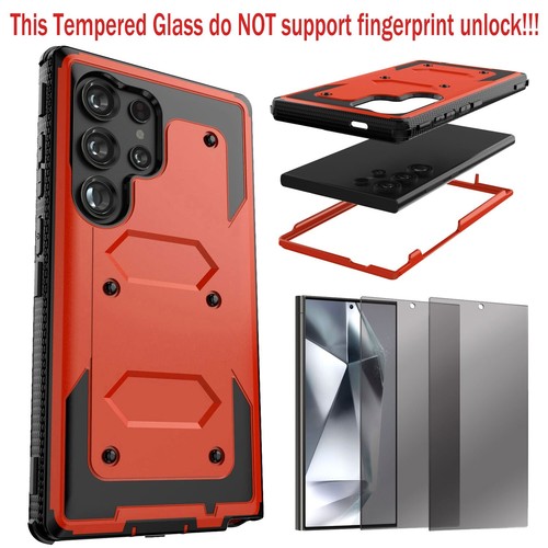 For Samsung Galaxy S24 +/Ultra/FE Hybrid Case Cover / Privacy Screen Protector - Picture 20 of 89