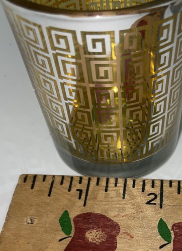 2 Mid Century Clear Glass Gold/Silver Geometric Design Candle Tea Lite Holders - Picture 3 of 6