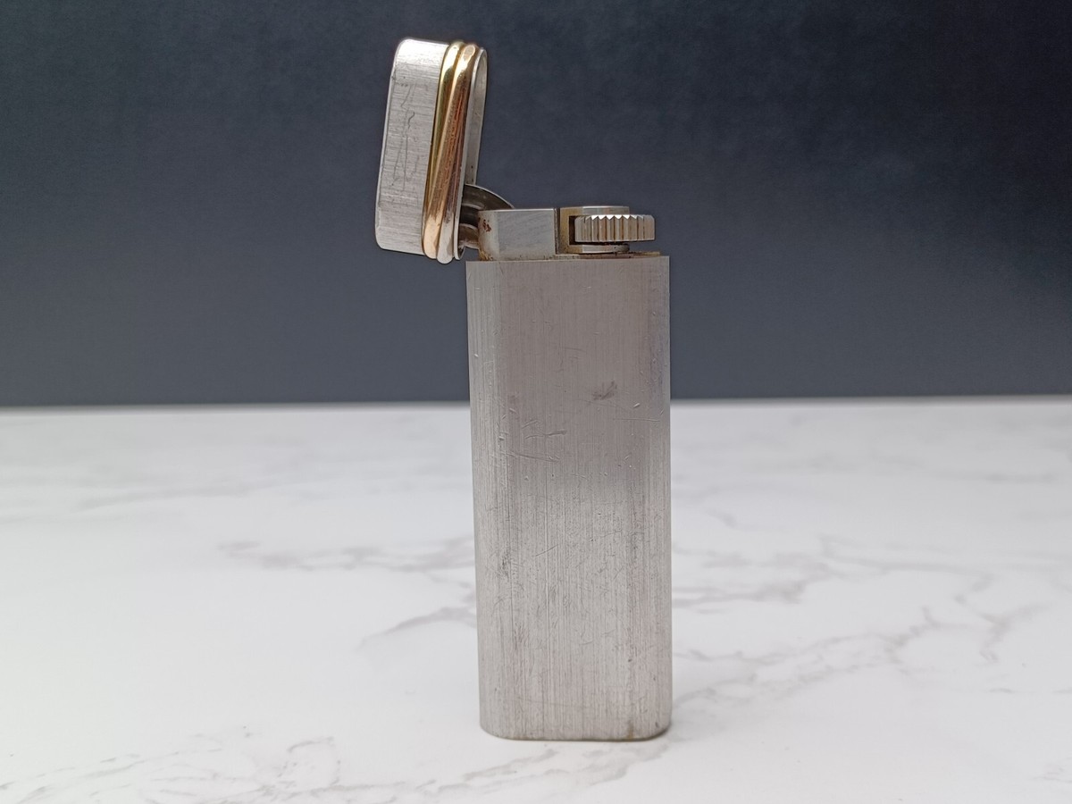 cartier cigarette lighter LOGOTYPE MOTIF Black Lacquer Pink Gold #003 SHERRY007 Cartier C de Cartier Decor oval lighter in palladium finish Estate Cartier enamel, gold, and