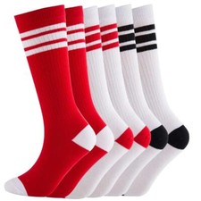 Knee High Tube Socks Comfortable Breathable Triple Stripes Boys Sportswear