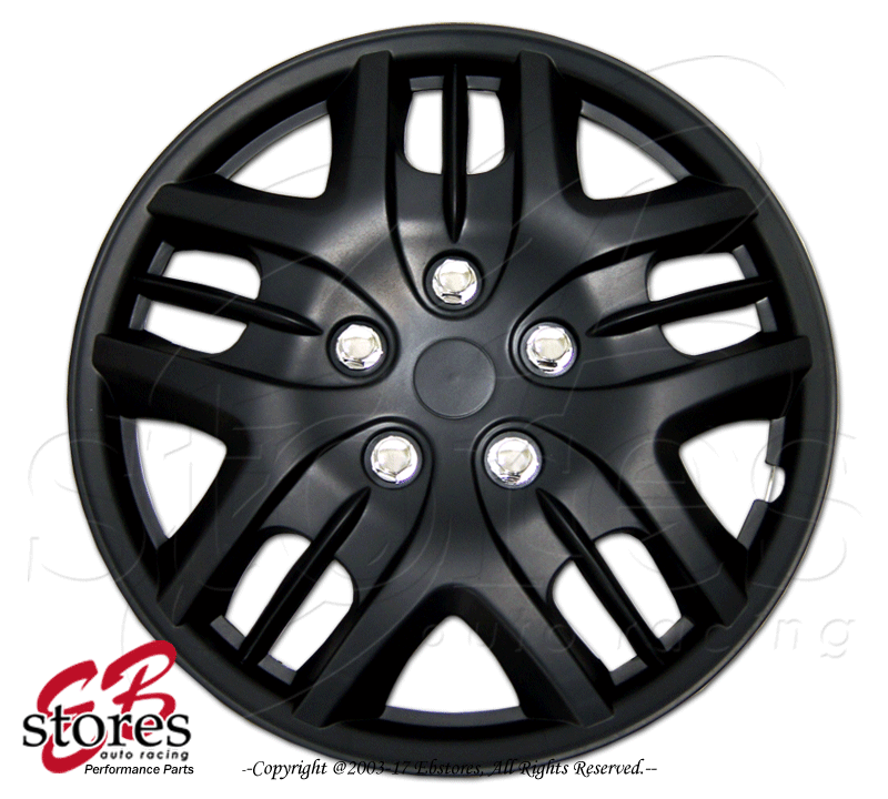 16 inch matte black hubcaps discount