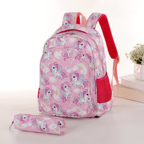 Mochila y Estuche para Lápices Unisex Impreso Completamente Forrado Viaje Escuela Mochila Bolso YB - Imagen 24 de 26