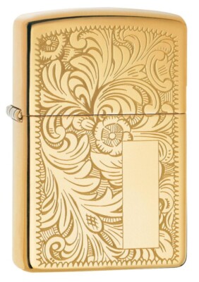 Zippo 352B, Venetian Design, 2-Sided Design, High Polish Brass Lighter