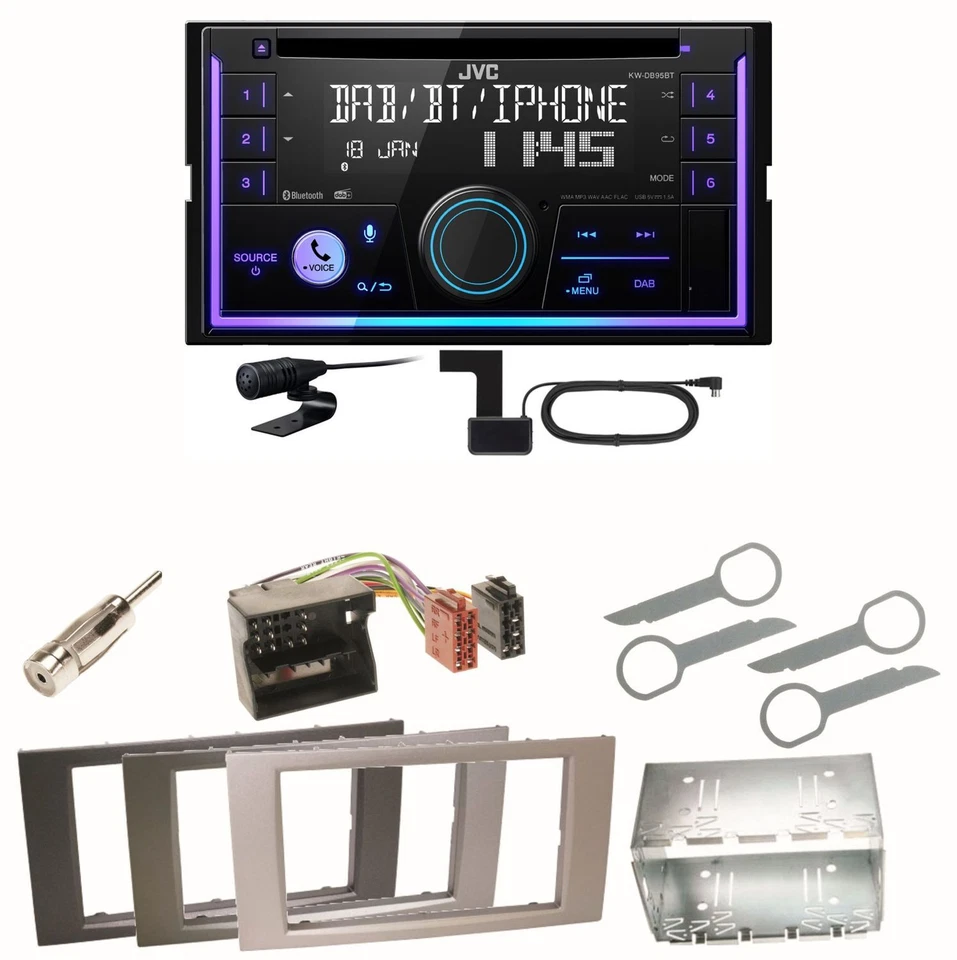 JVC KW-DB95BT Bluetooth DAB CD USB Einbauset für Ford Focus C-Max Fiesta Transit - Bild 1 von 1