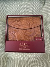 Patricia Nash Kisslock Wallet 100 Leather Style P903244X Color Cognac NWT Box